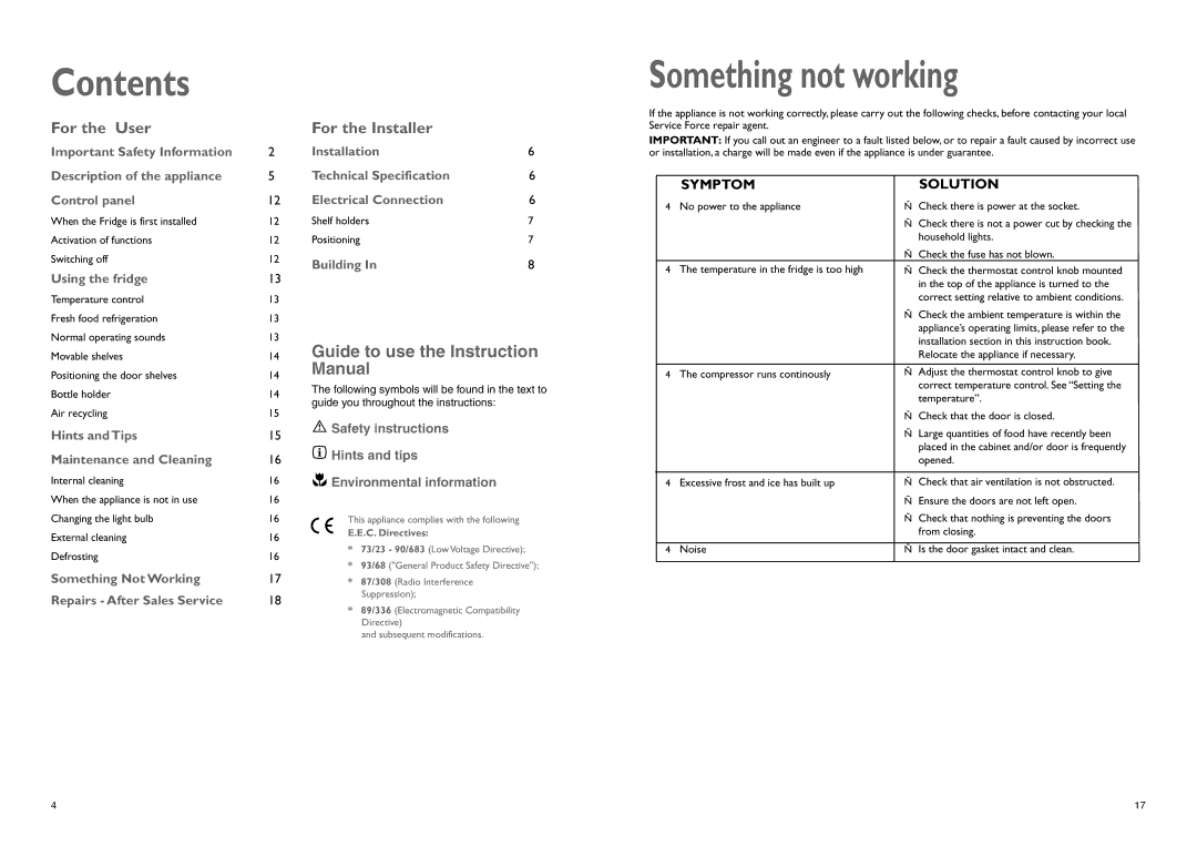 John Lewis JLBILIC02 instruction manual Contents 