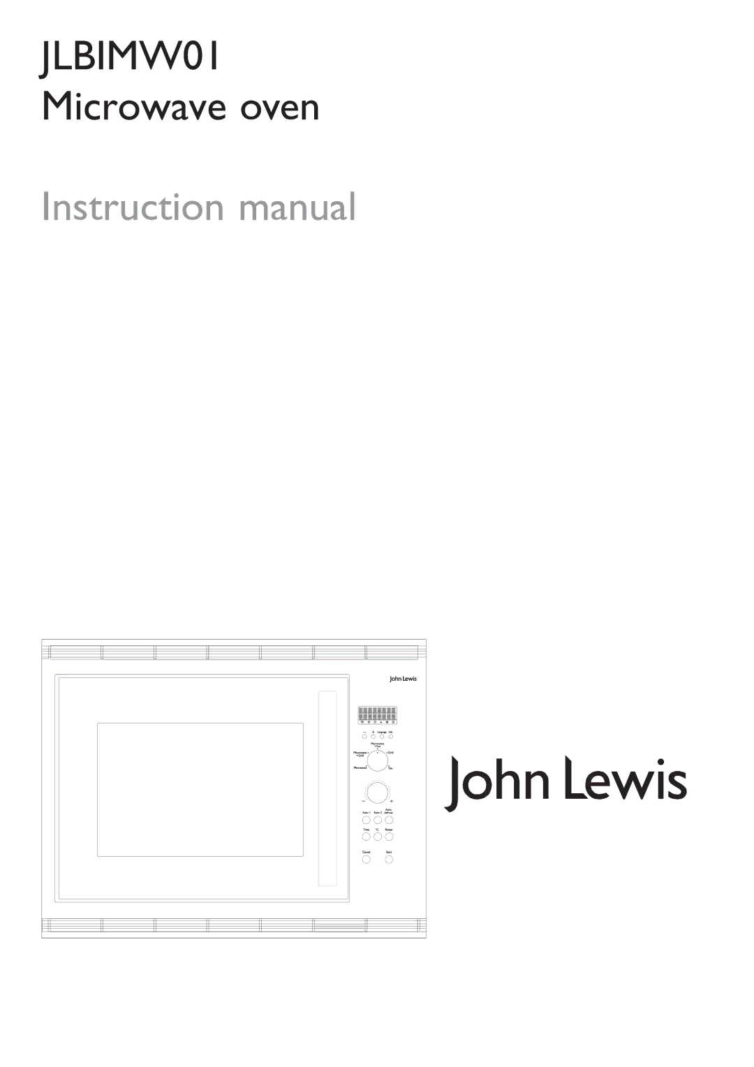 John Lewis instruction manual JLBIMW01 Microwave oven 