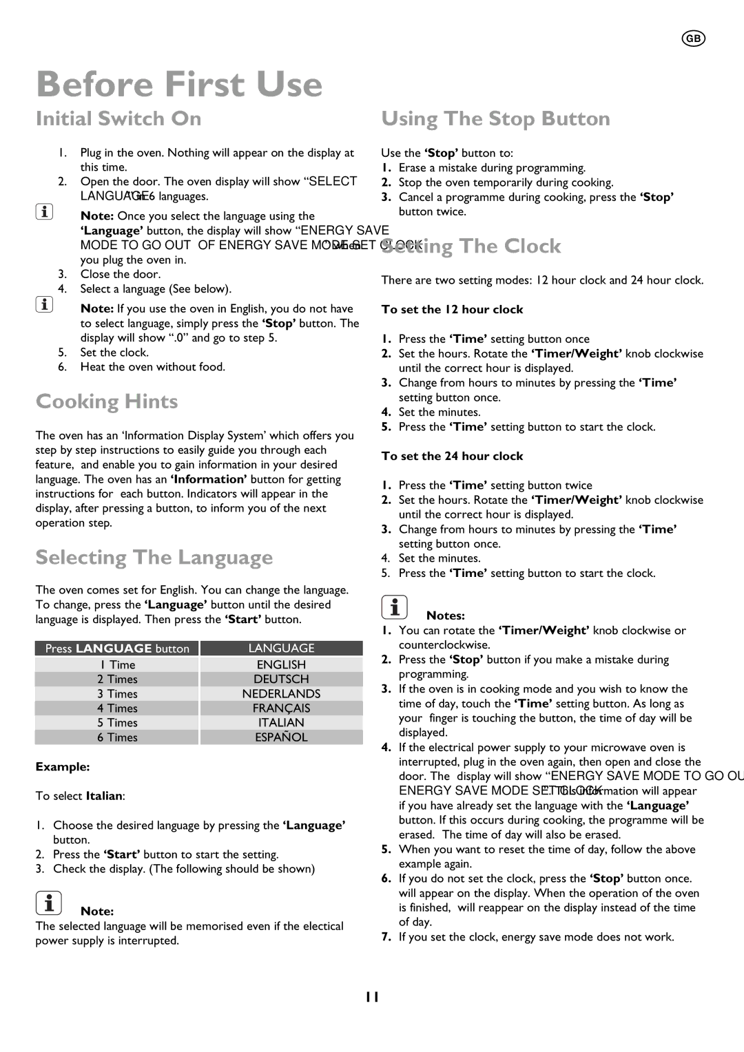 John Lewis JLBIMW01 instruction manual Before First Use 