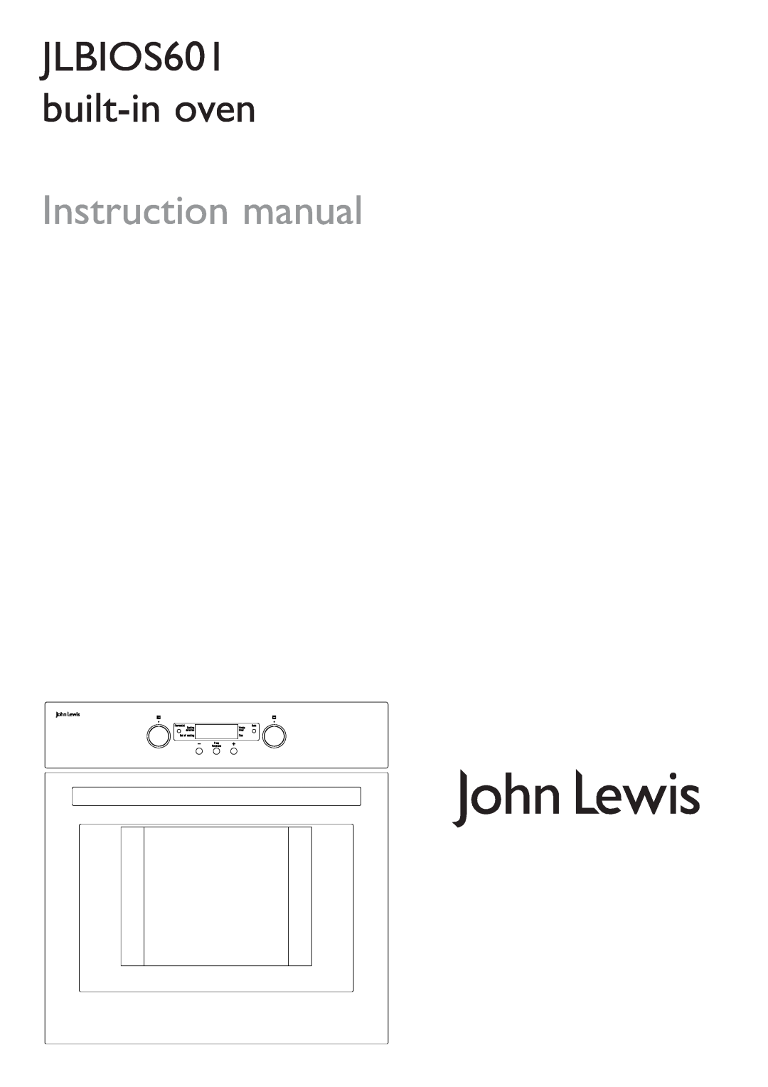 John Lewis instruction manual JLBIOS601 built-in oven 