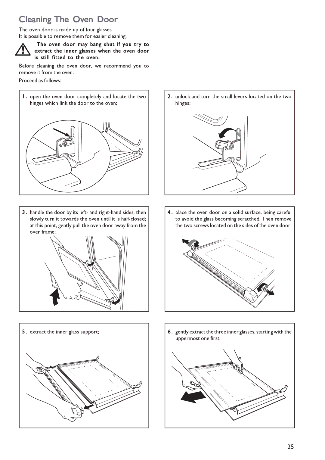 John Lewis JLBIOS603 instruction manual Cleaning The Oven Door 