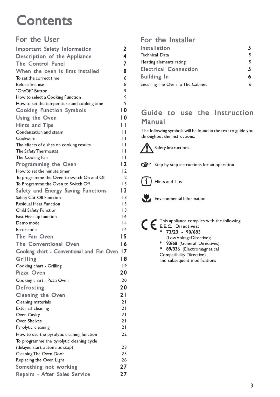 John Lewis JLBIOS603 instruction manual Contents 