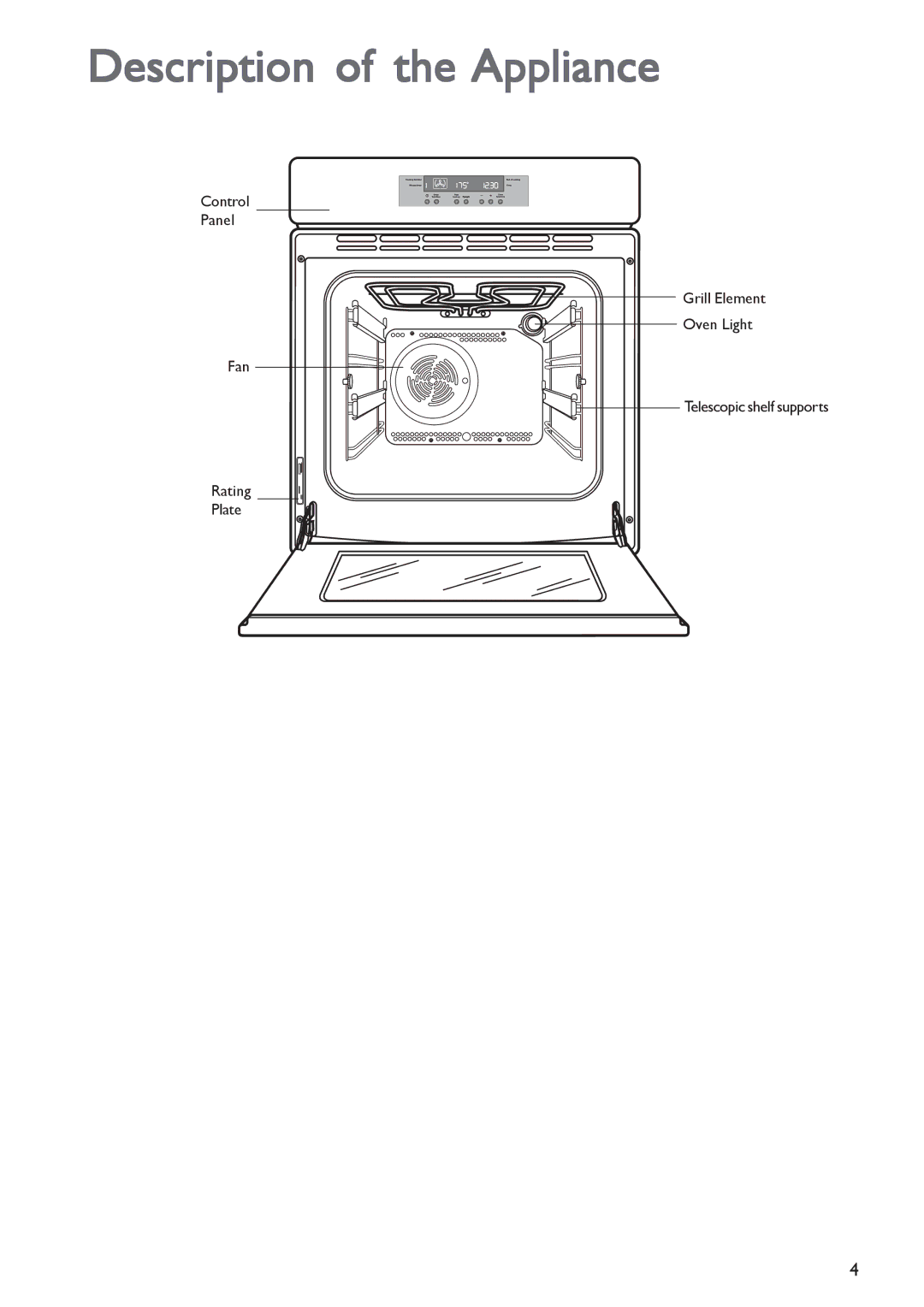 John Lewis JLBIOS603 instruction manual Description of the Appliance 