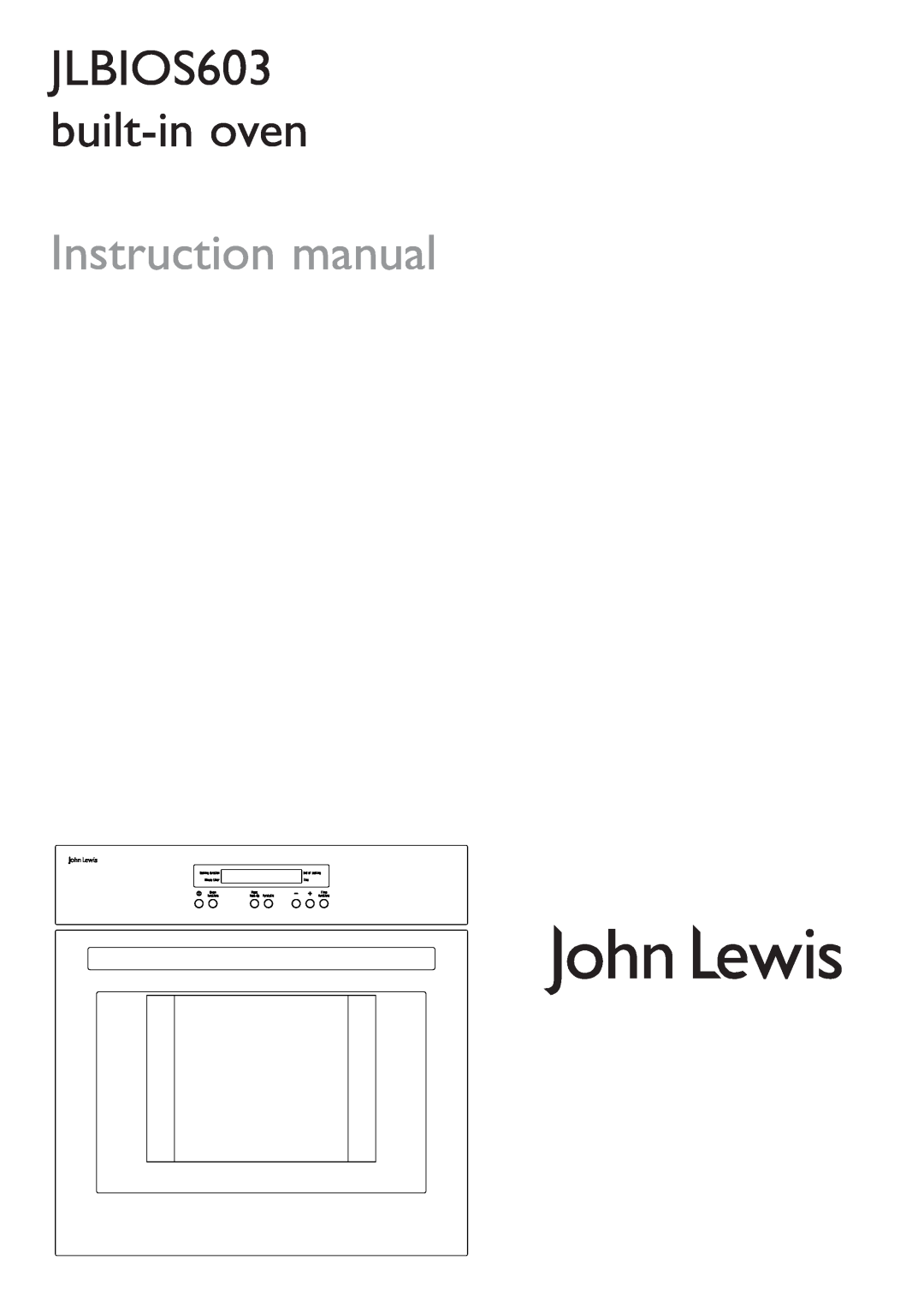 John Lewis instruction manual JLBIOS603 built-inoven 