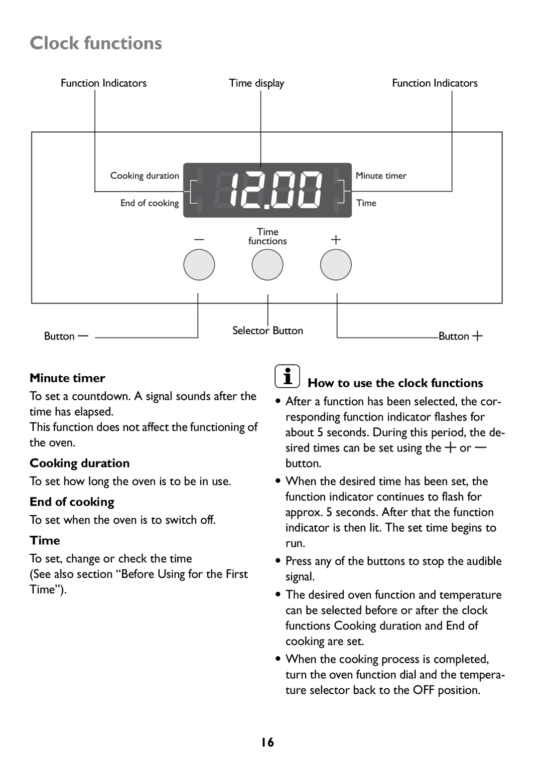 John Lewis JLBIOS607 manual Clock functions 