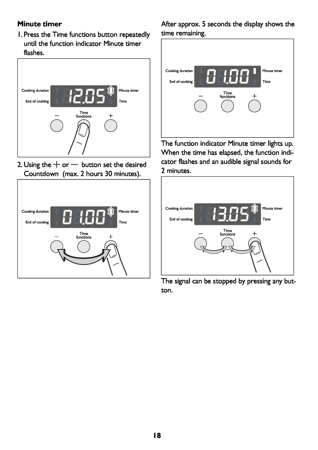 John Lewis JLBIOS607 manual Minute timer 