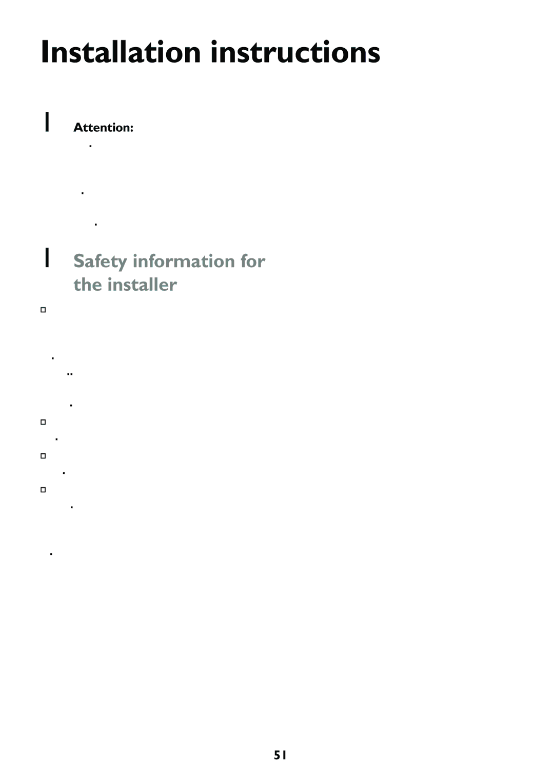 John Lewis JLBIOS608 manual Installation instructions, Safety information for Installer 