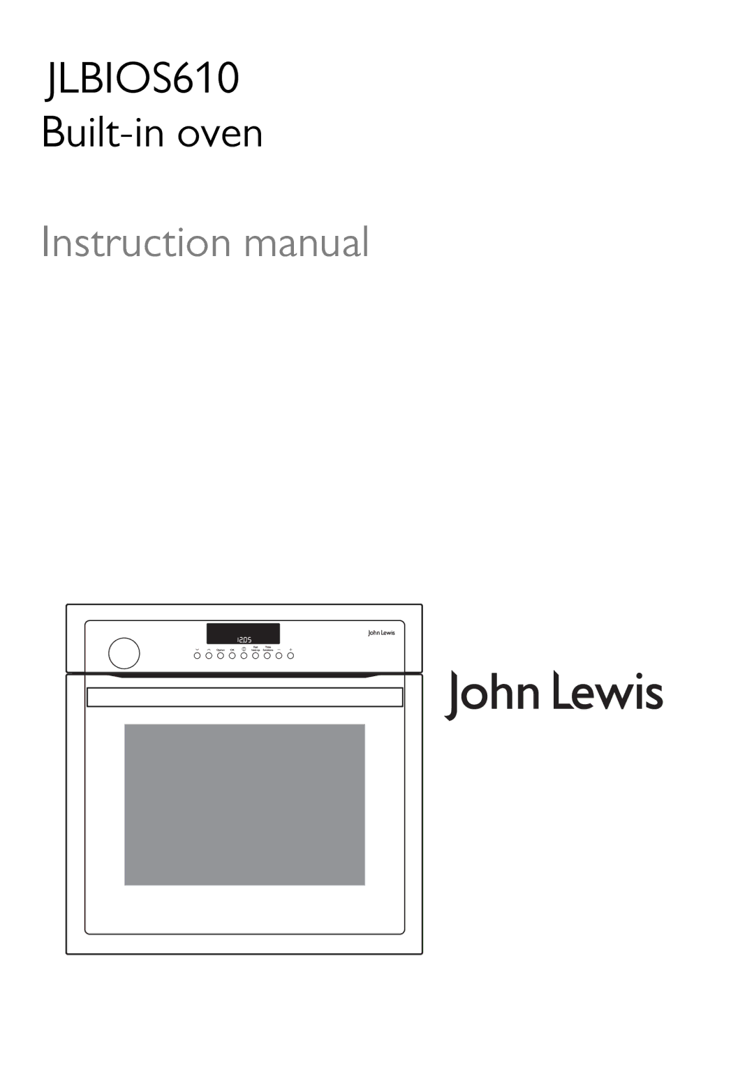 John Lewis JLBIOS610 instruction manual 