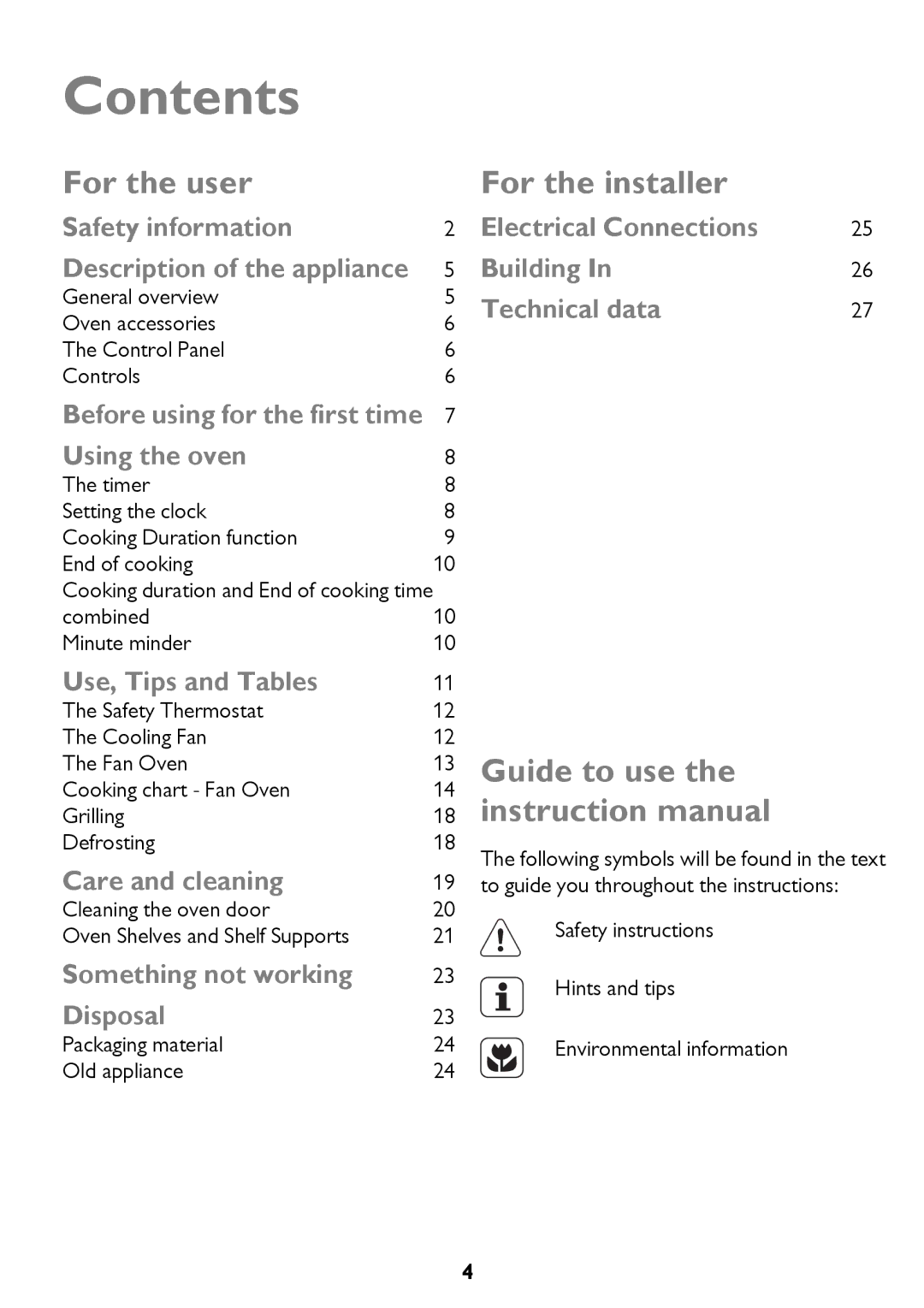 John Lewis JLBIOS661 instruction manual Contents 