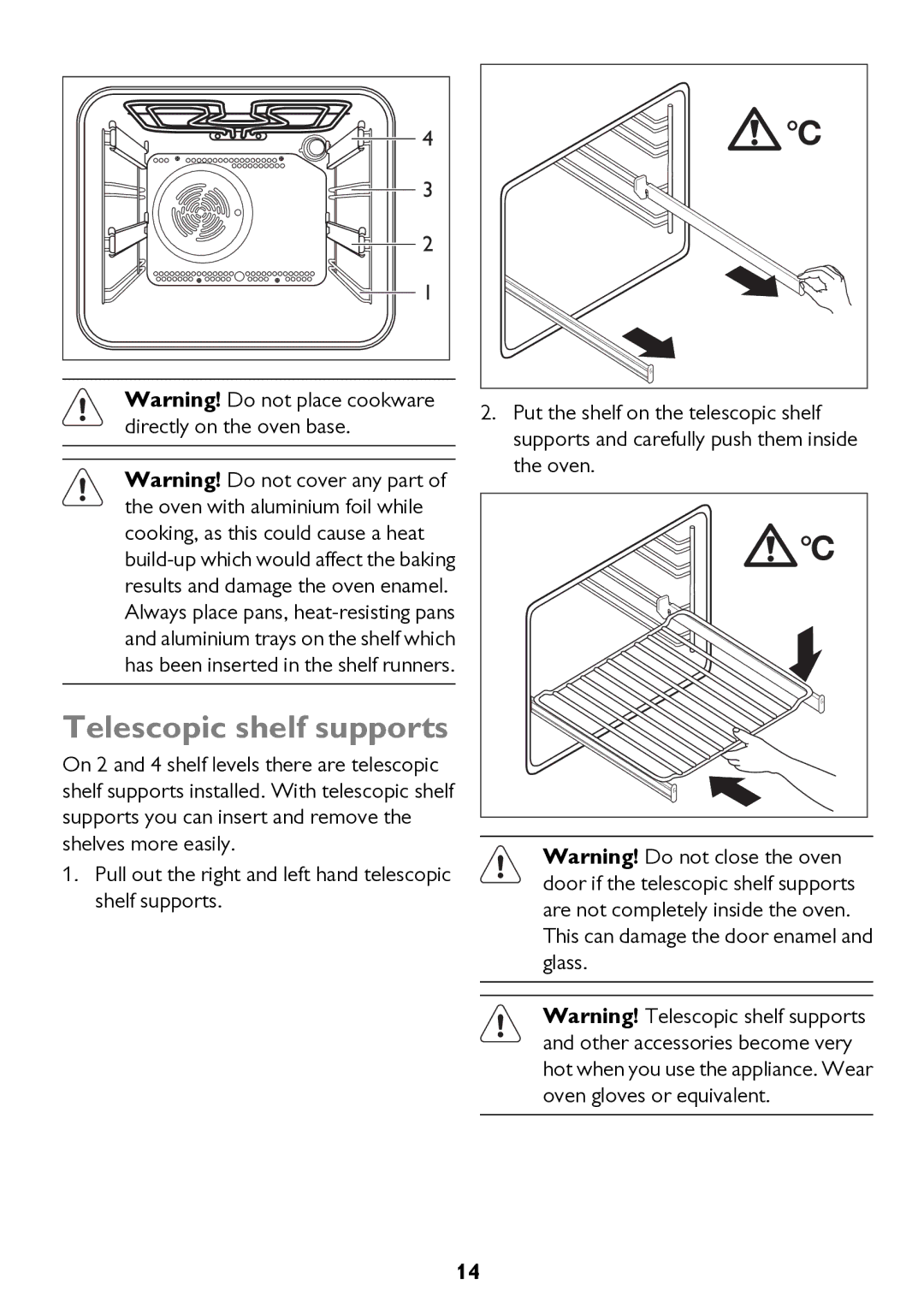 John Lewis JLBIOS662 instruction manual Telescopic shelf supports 