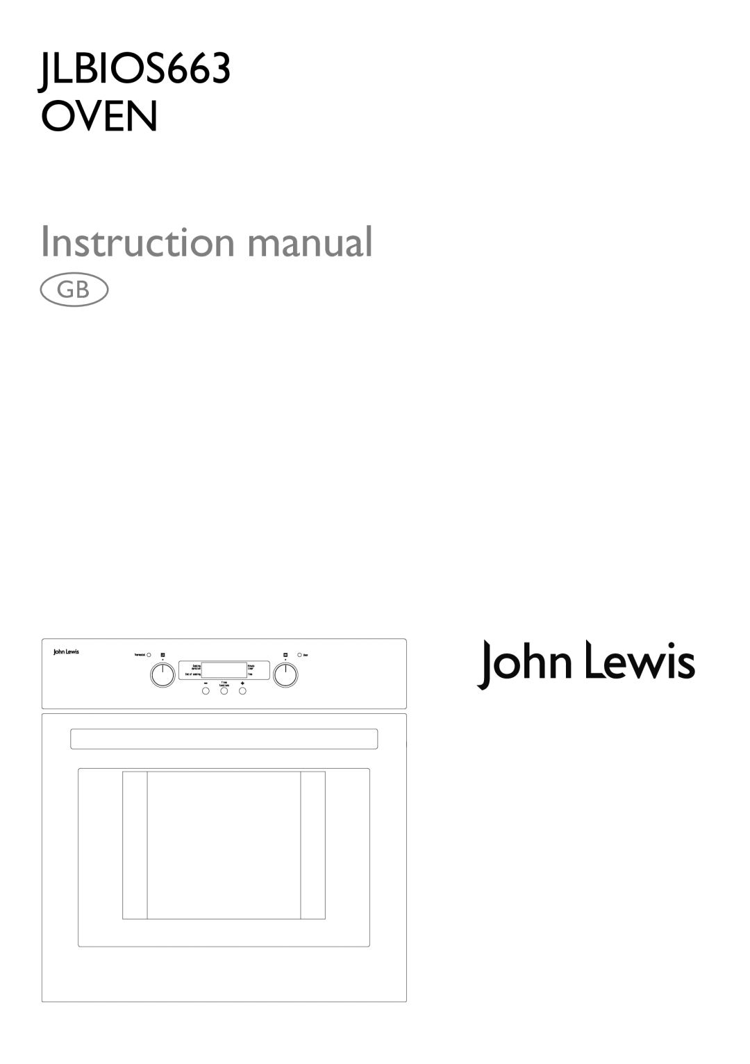 John Lewis instruction manual JLBIOS663 Oven 