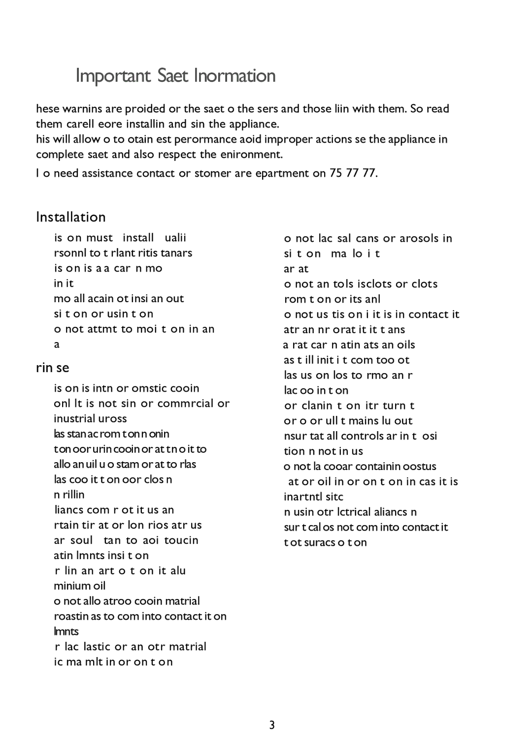 John Lewis JLBIOS663 instruction manual Important Safety Information, Installation, During Use 