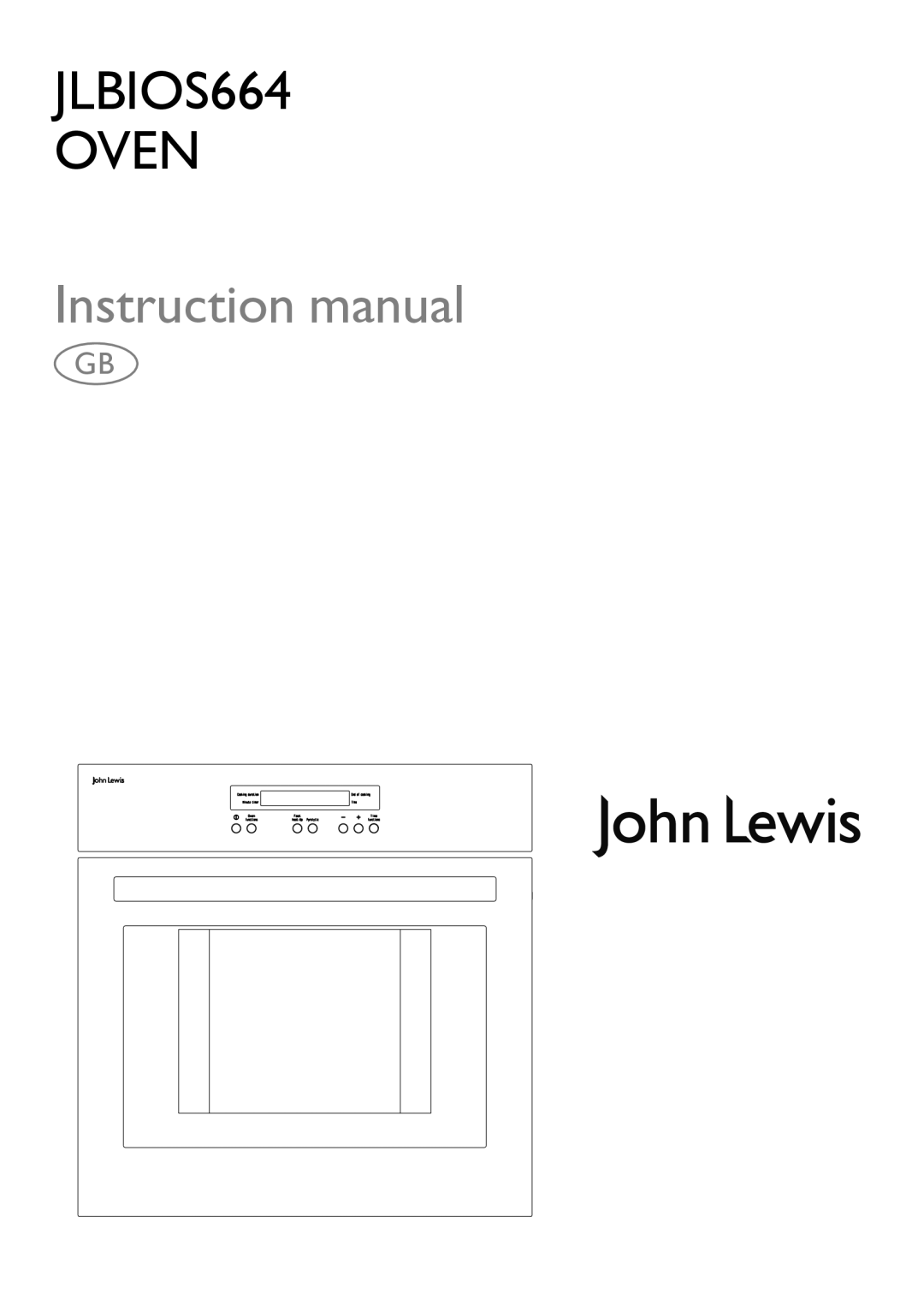 John Lewis instruction manual JLBIOS664 Oven 