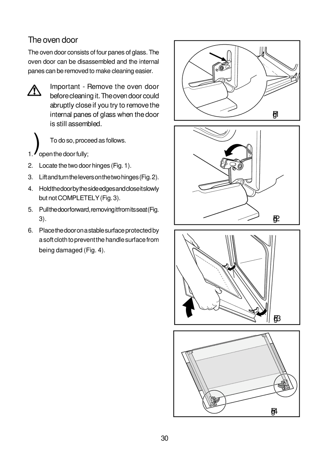 John Lewis JLBIOS664 instruction manual Oven door 