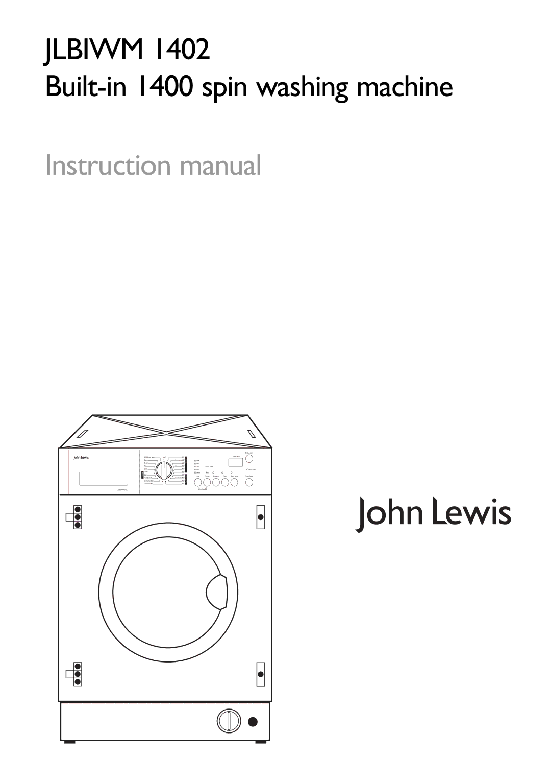 John Lewis JLBIWM 1402 instruction manual Jlbiwm 