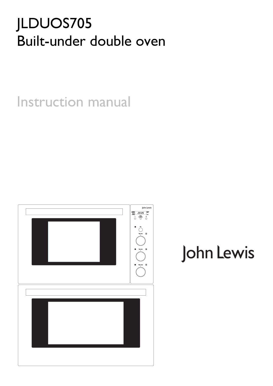 John Lewis instruction manual JLDUOS705 Built-under double oven 