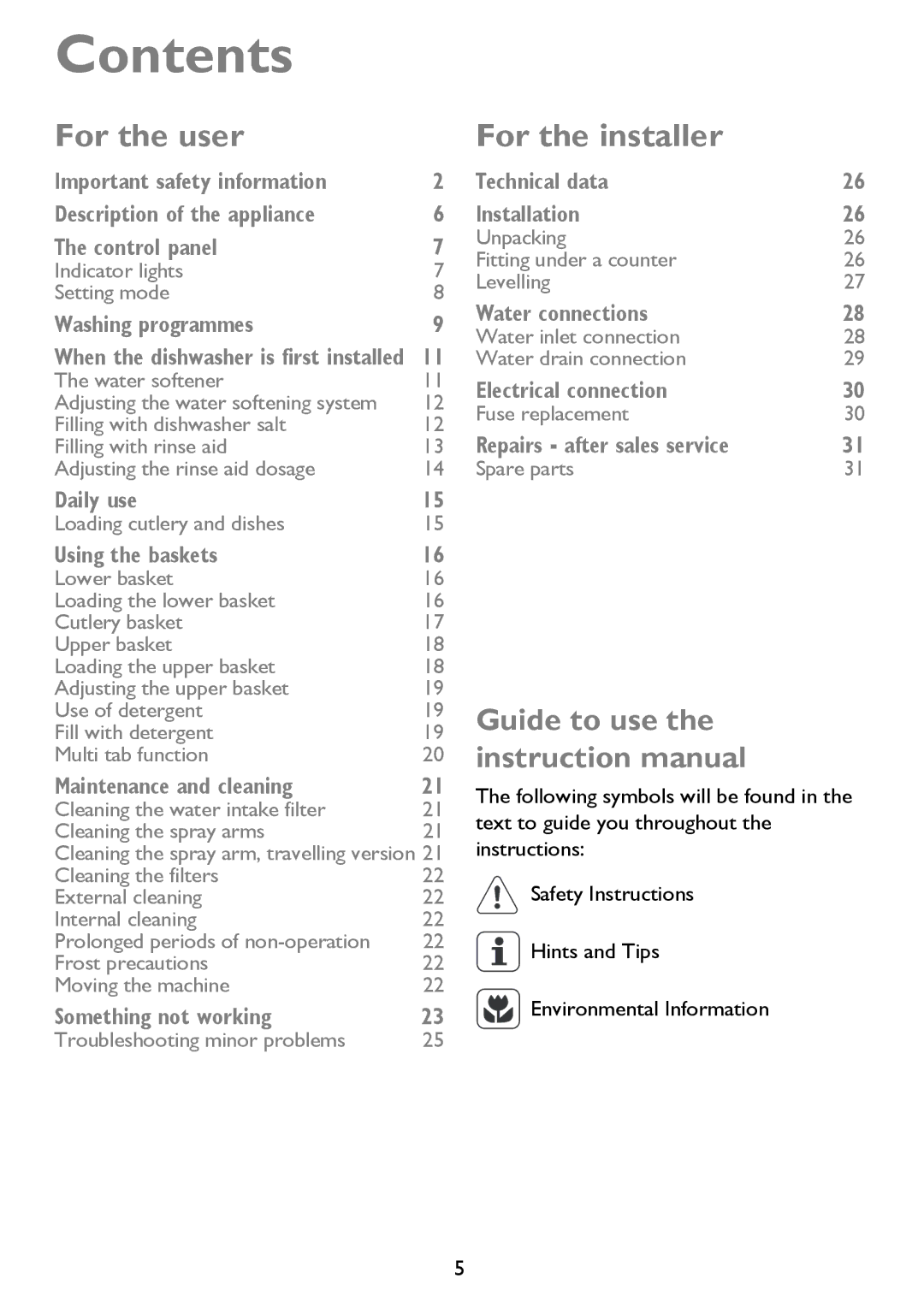 John Lewis JLDWS 907 instruction manual Contents 