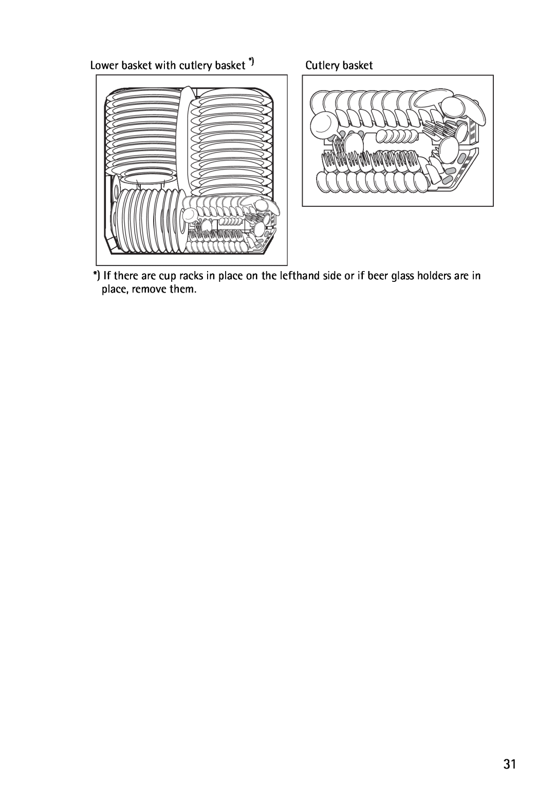 John Lewis JLDWS1202 instruction manual Lower basket with cutlery basket, Cutlery basket 