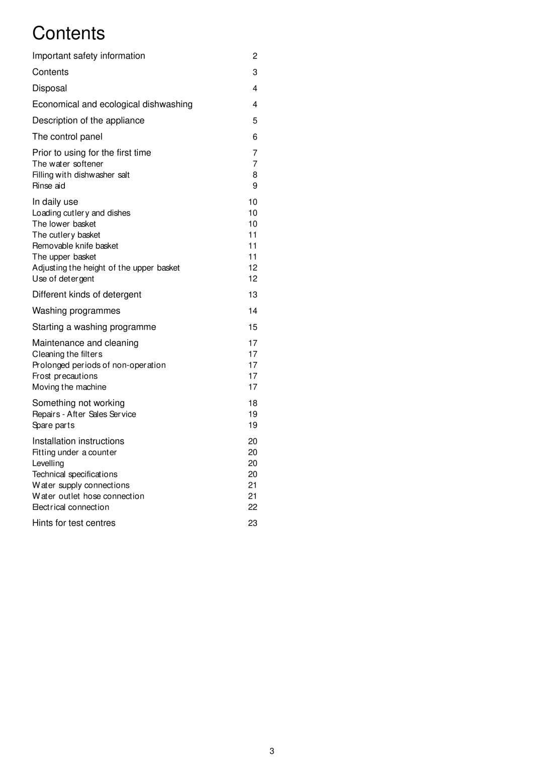 John Lewis JLDWW 1201 instruction manual Contents 