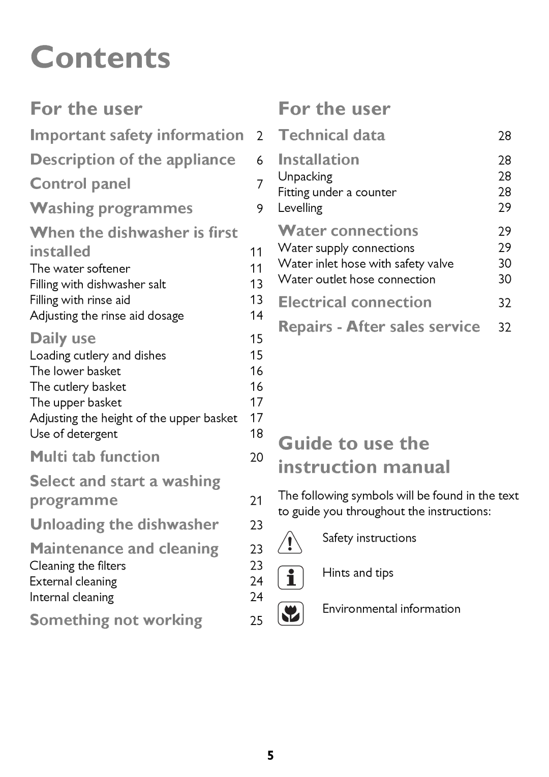 John Lewis JLDWW 906 instruction manual Contents 