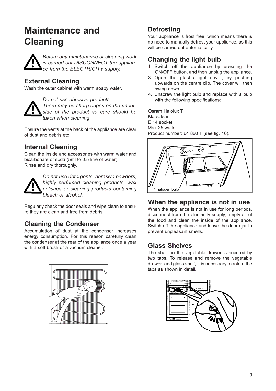 John Lewis JLFFS2002 manual Maintenance Cleaning 