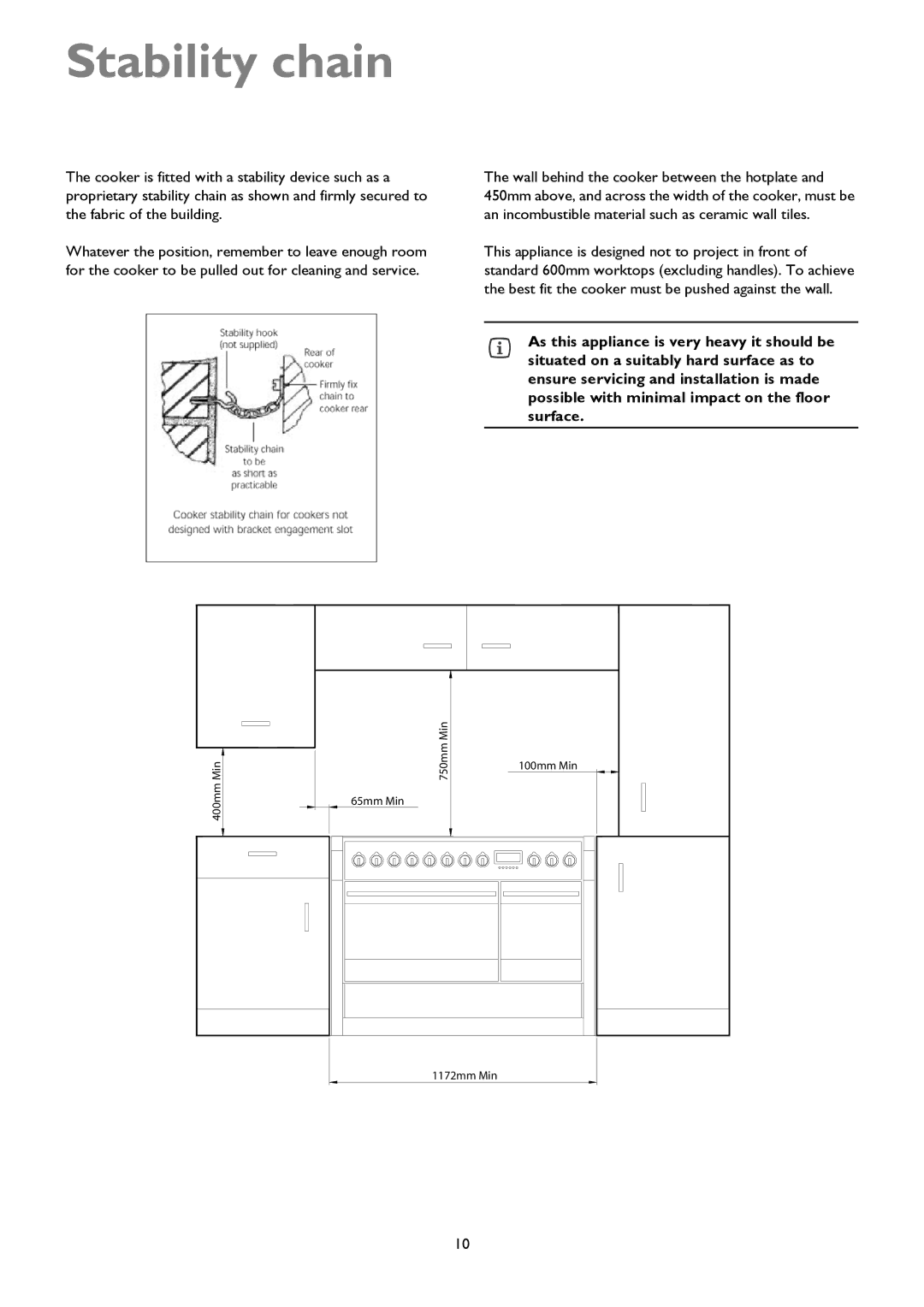 John Lewis JLRC101 instruction manual Stability chain 