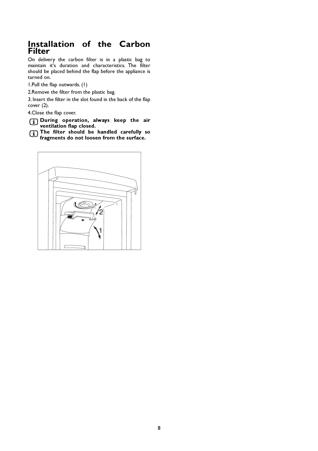 John Lewis JLSS1808, JLFFW1807 instruction manual Installation of the Carbon Filter 