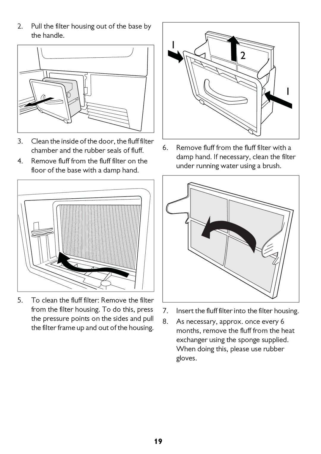 John Lewis JLTDC10 instruction manual Pull the filter housing out of the base by Handle 