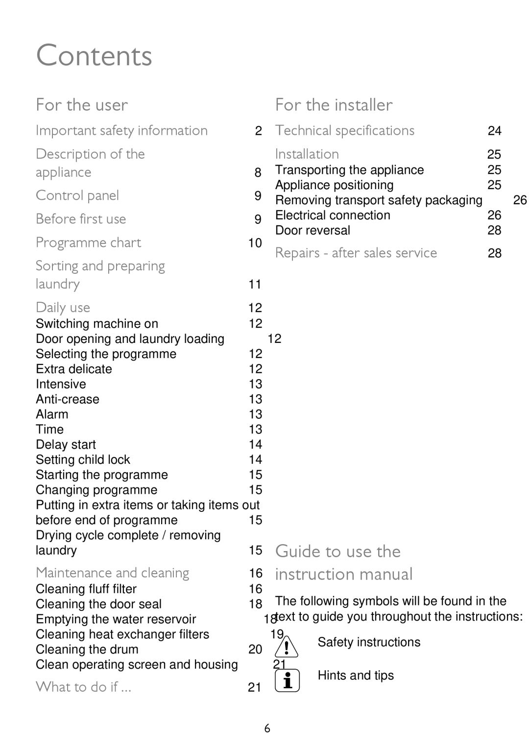 John Lewis JLTDC12 instruction manual Contents 