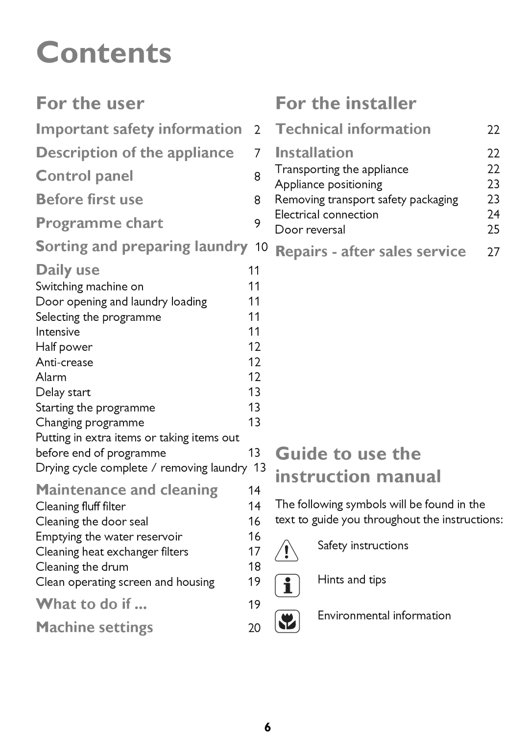 John Lewis JLTDH14 instruction manual Contents 