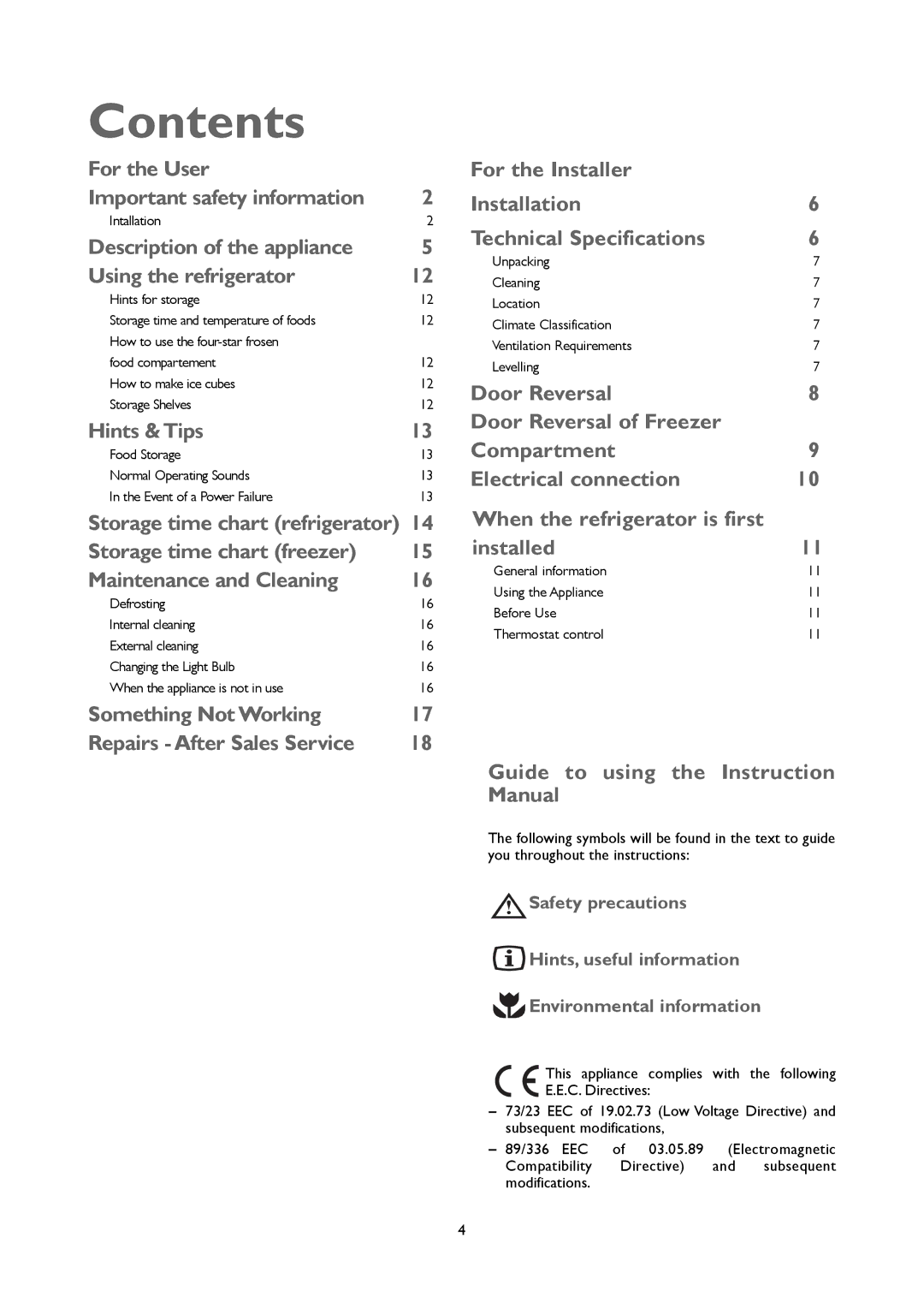 John Lewis JLUCFRW6001 instruction manual Contents 