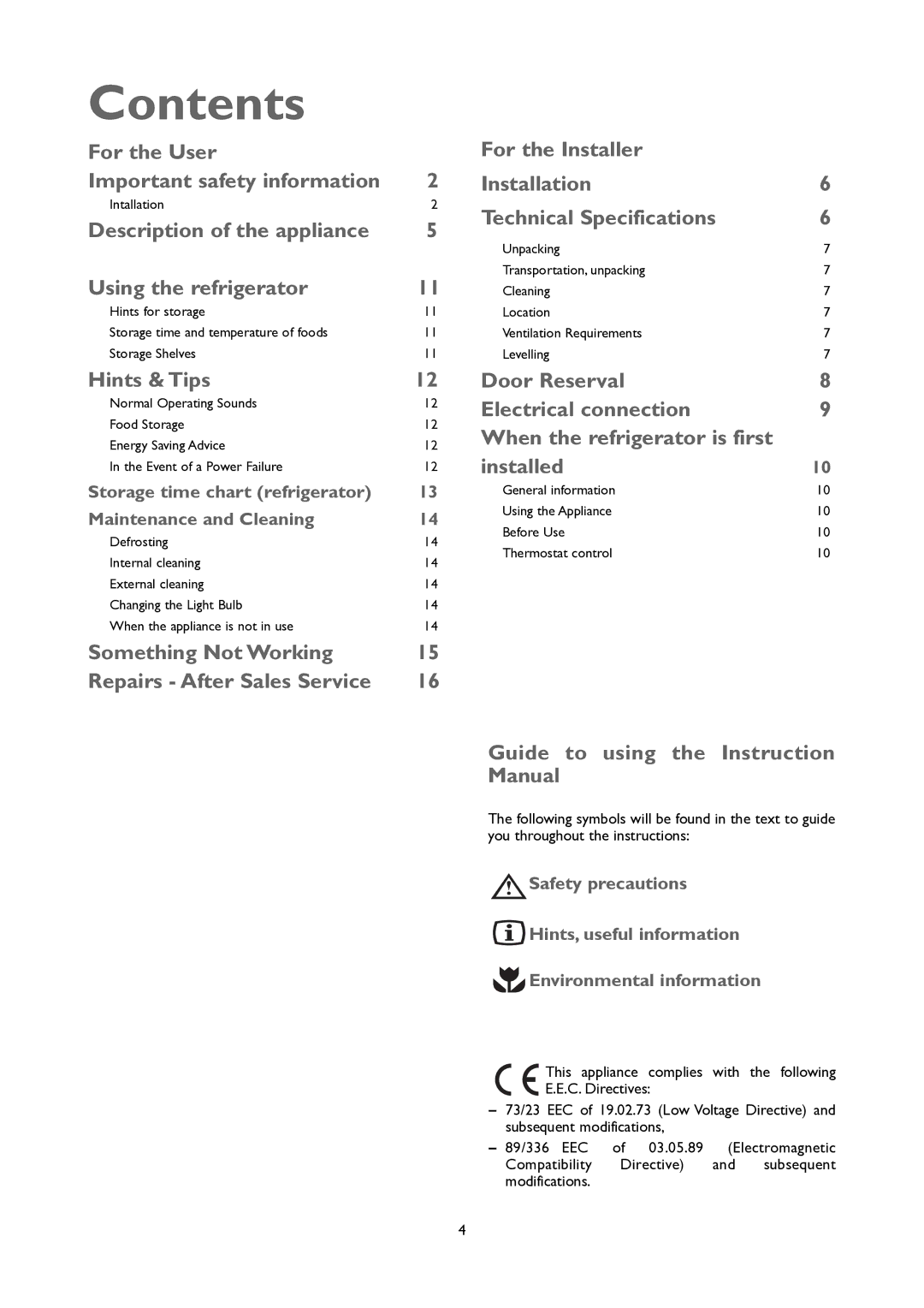 John Lewis JLUCLFW6003 instruction manual Contents 