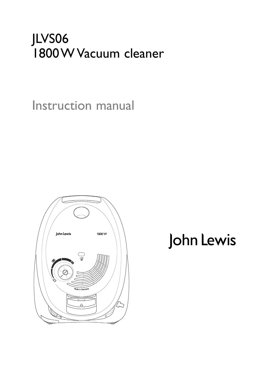 John Lewis JLVS06 instruction manual 