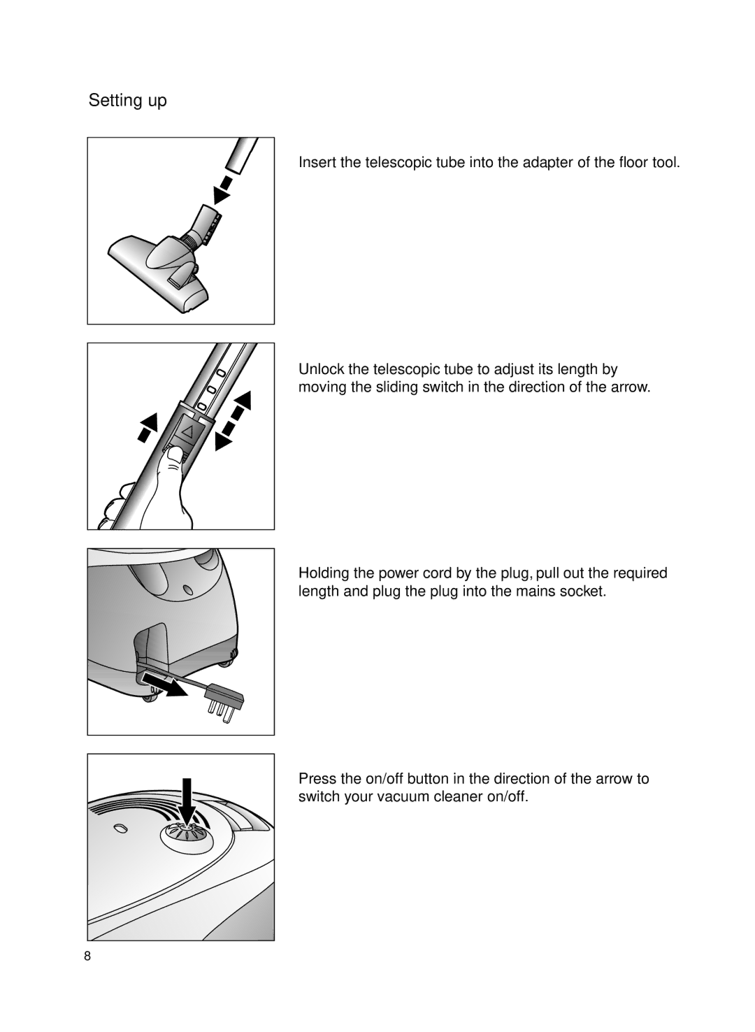 John Lewis JLVS06 instruction manual Setting up 