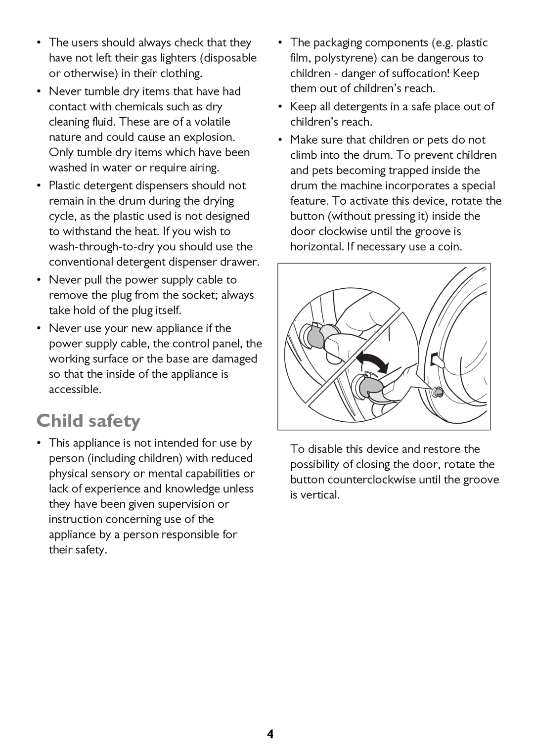 John Lewis JLWD 1610 instruction manual Child safety, Keep all detergents in a safe place out of children’s reach 