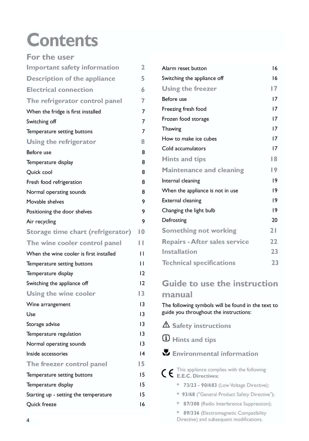 John Lewis JLWFF1552 instruction manual Contents 