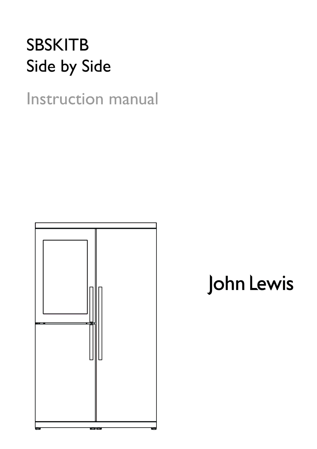 John Lewis SBSKITB instruction manual Sbskitb 