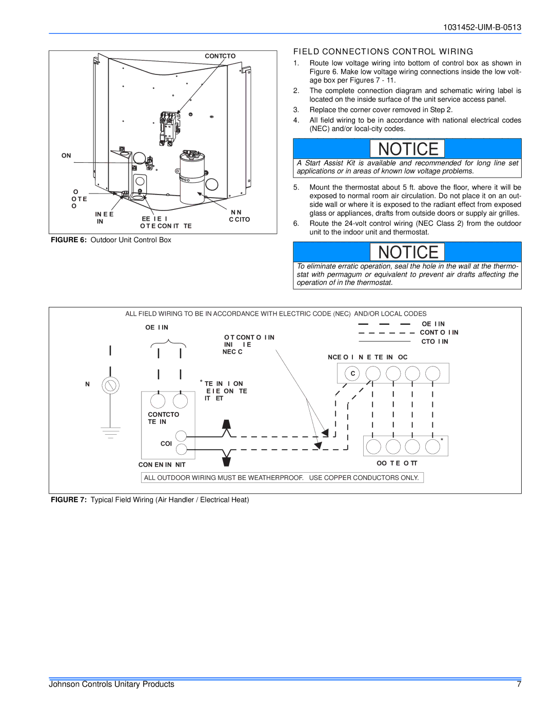 Johnson Controls 13 SEER - GCGD installation manual Field Connections Control Wiring, Outdoor Unit Control Box 