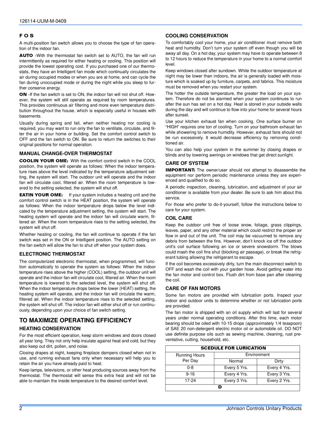 Johnson Controls 13 warranty To Maximize Operating Efficiency 