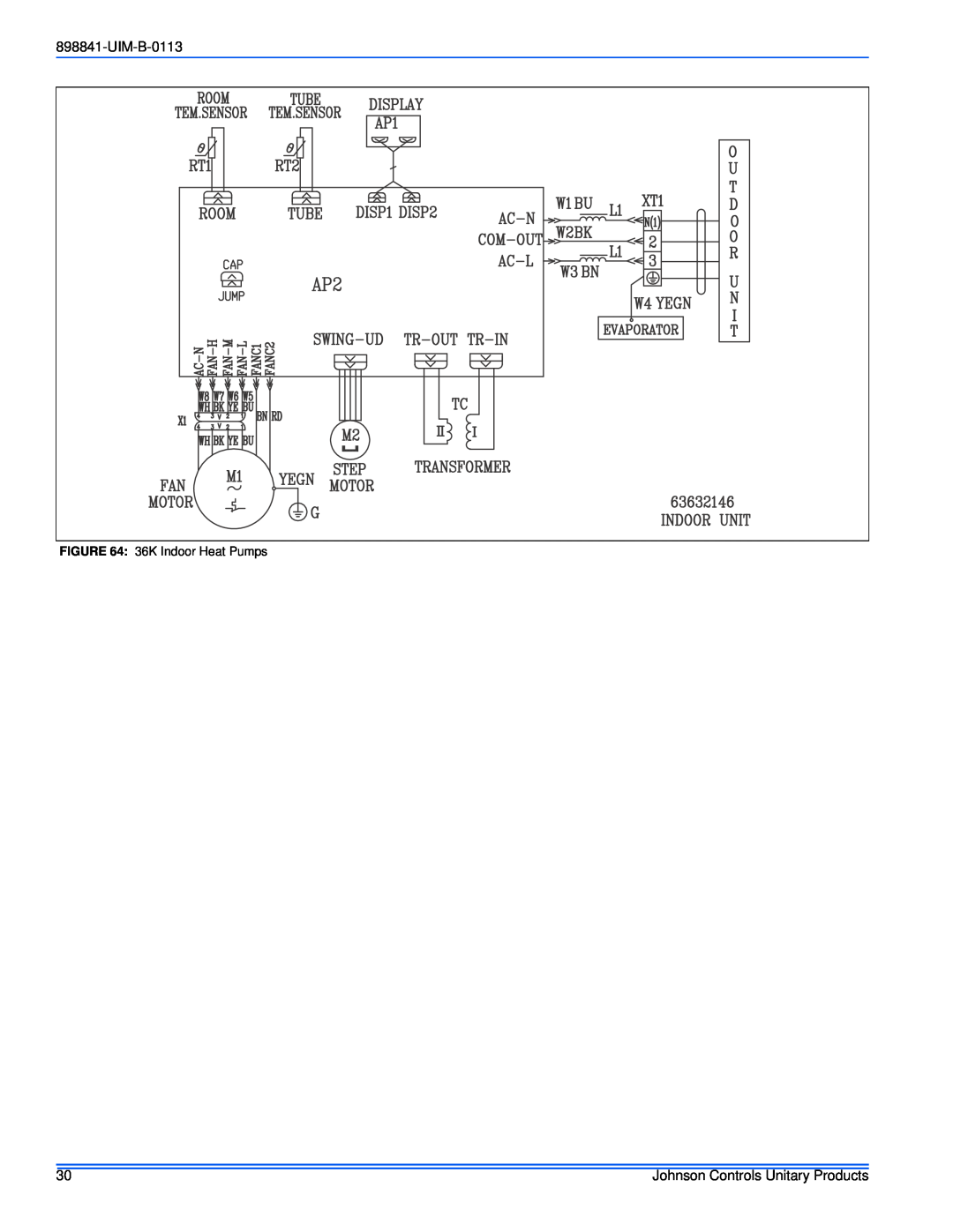 Johnson Controls 22 SEER installation manual UIM-B-0113, 36K Indoor Heat Pumps, Johnson Controls Unitary Products 