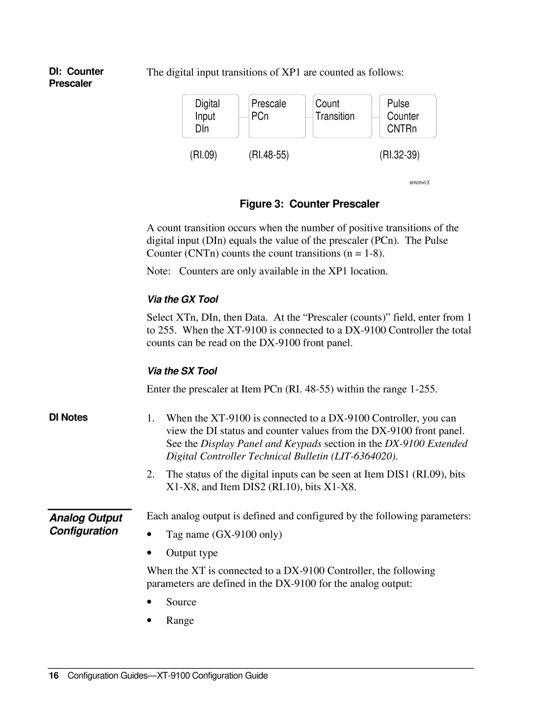 Johnson Controls XP-910x, XT-9100 appendix Analog Output Configuration, RI.09 