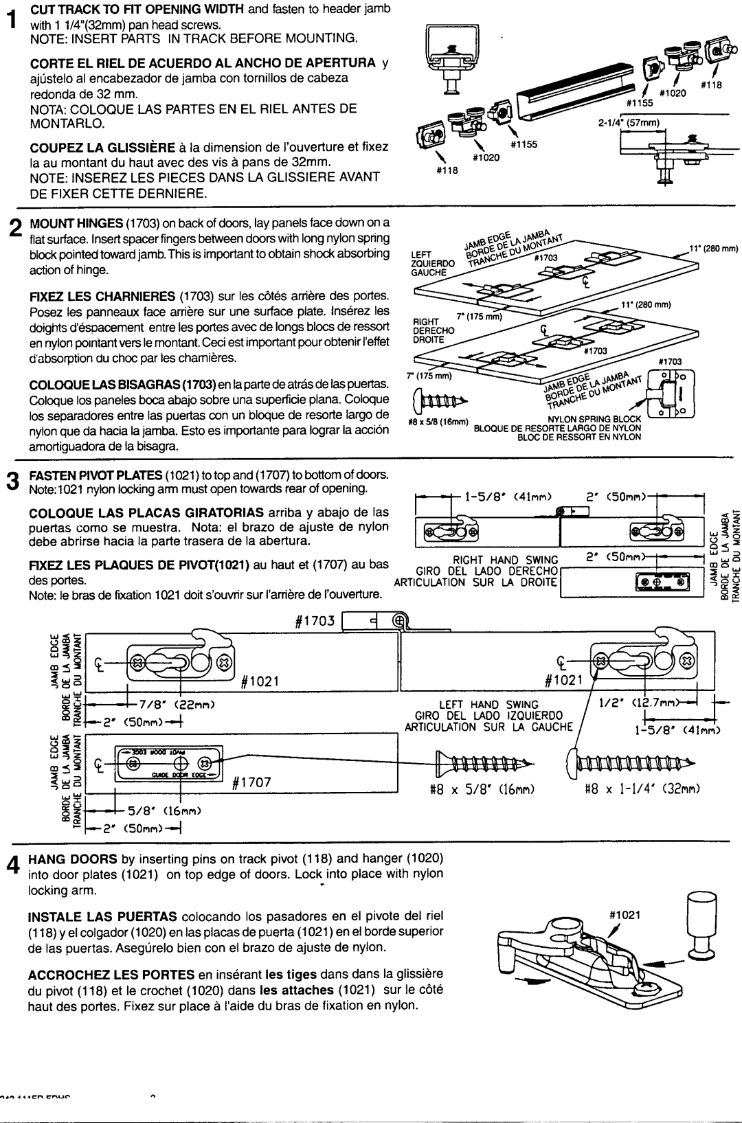 Johnson Hardware 111FD Series manual 