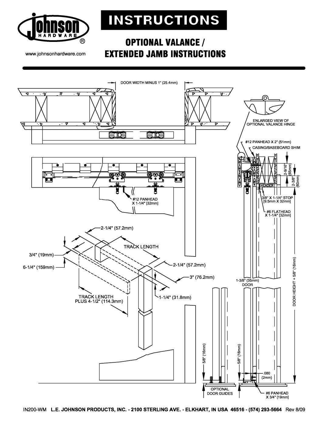 Johnson Hardware 200WM Series manual 