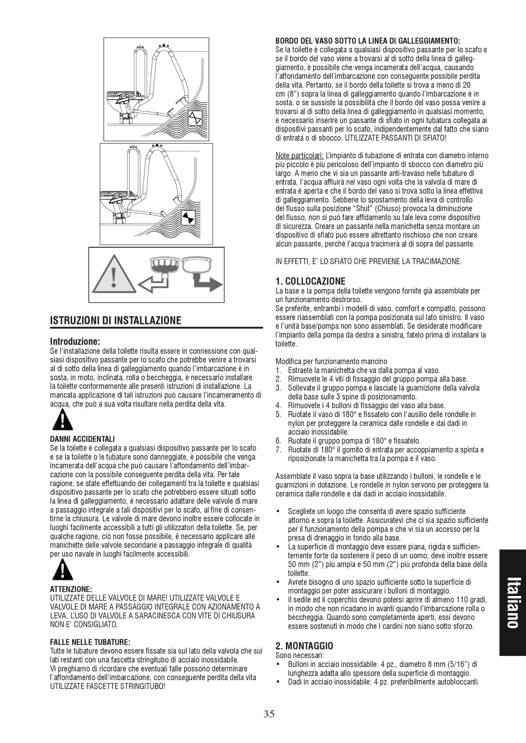 Johnson Hardware IB-412 R01 instruction manual Istruzioni DI Installazione, Introduzione, Collocazione, Montaggio 