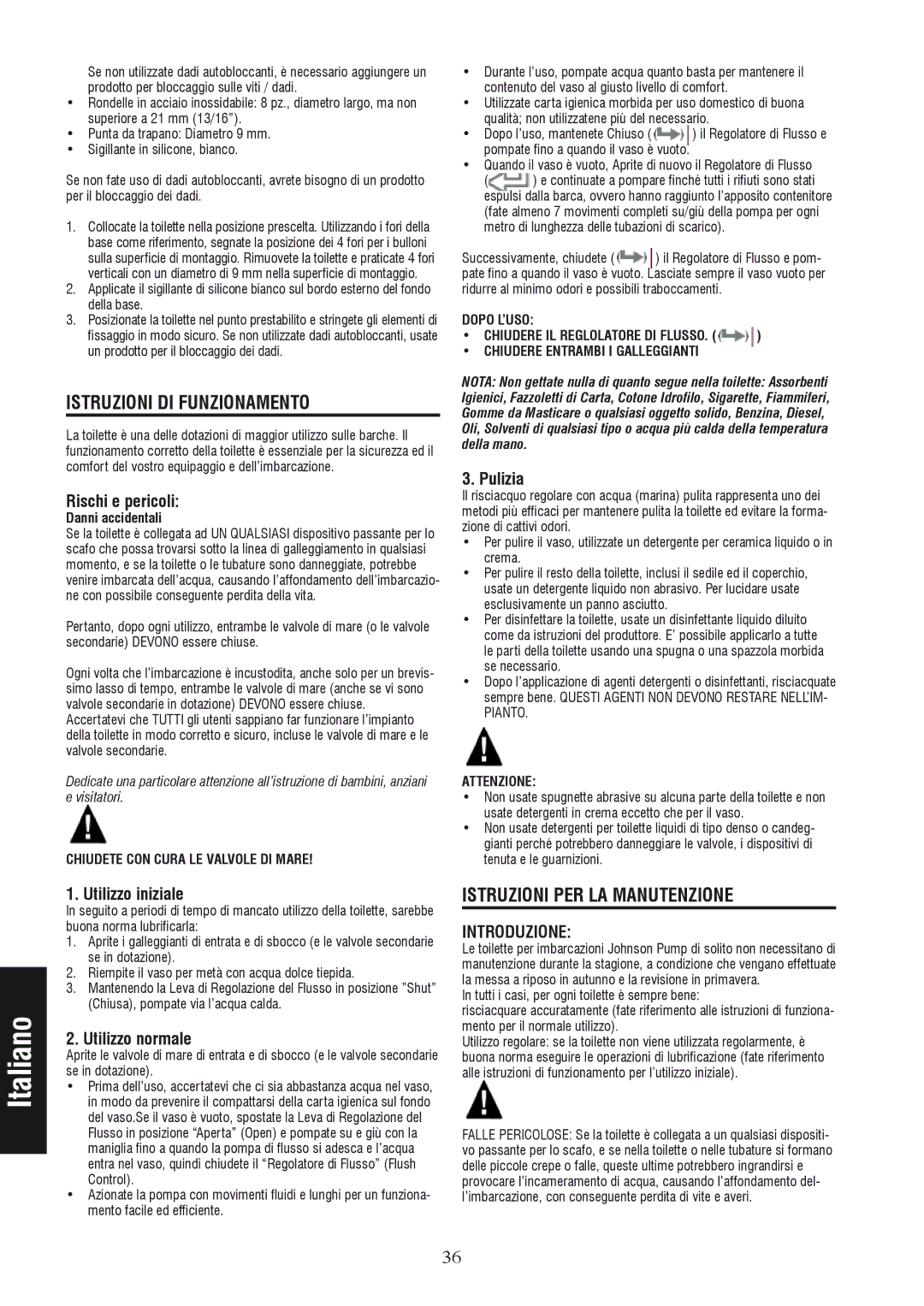 Johnson Hardware IB-412 R01 instruction manual Istruzioni DI Funzionamento, Istruzioni PER LA Manutenzione, Introduzione 