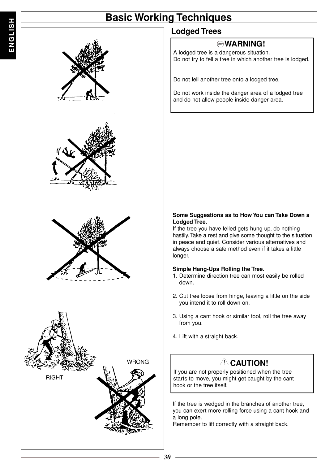 Jonsered 2116 EL manuel dutilisation Lodged Trees, Some Suggestions as to How You can Take Down a Lodged Tree 