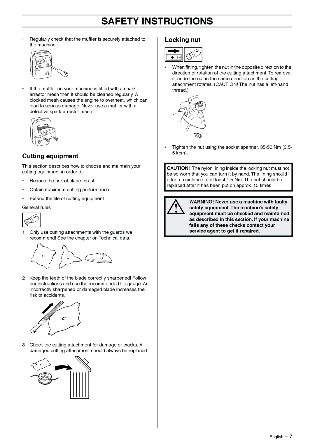 Jonsered 2125 manual Safety Instructions 