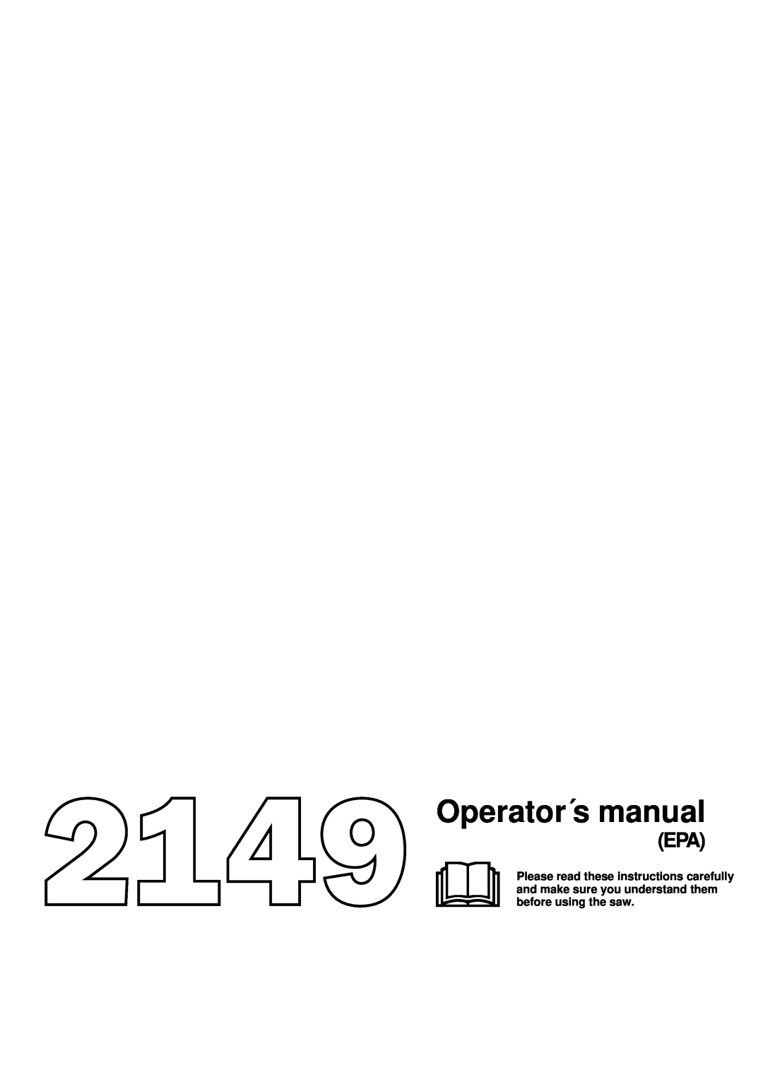 Jonsered 2149 manual Operator´s manual 