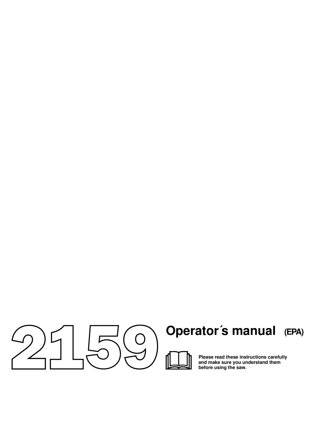 Jonsered 2159 manual Operator´s manual EPA 