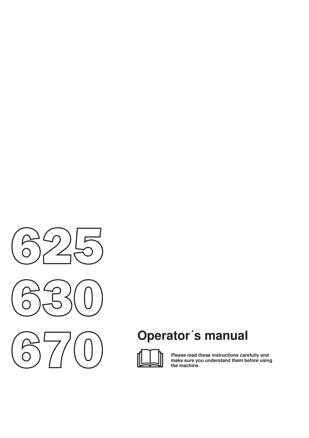 Jonsered 670, 625, 630 manual Operator´s manual 